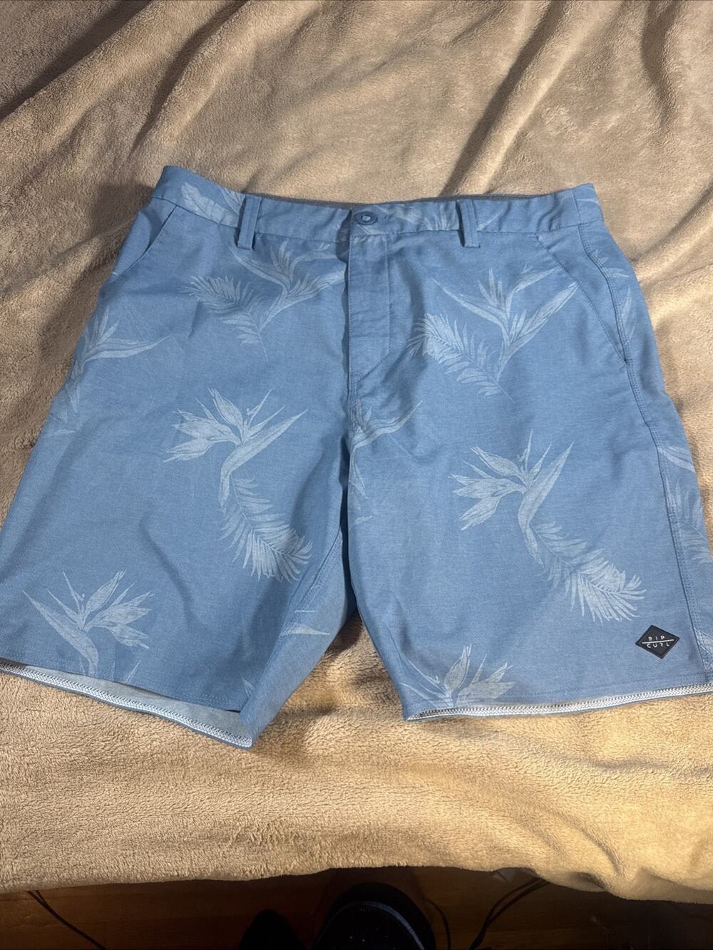 Rip Curl Boardwalk Hybrid Shorts Mens 36 Blue With White Flower Design
